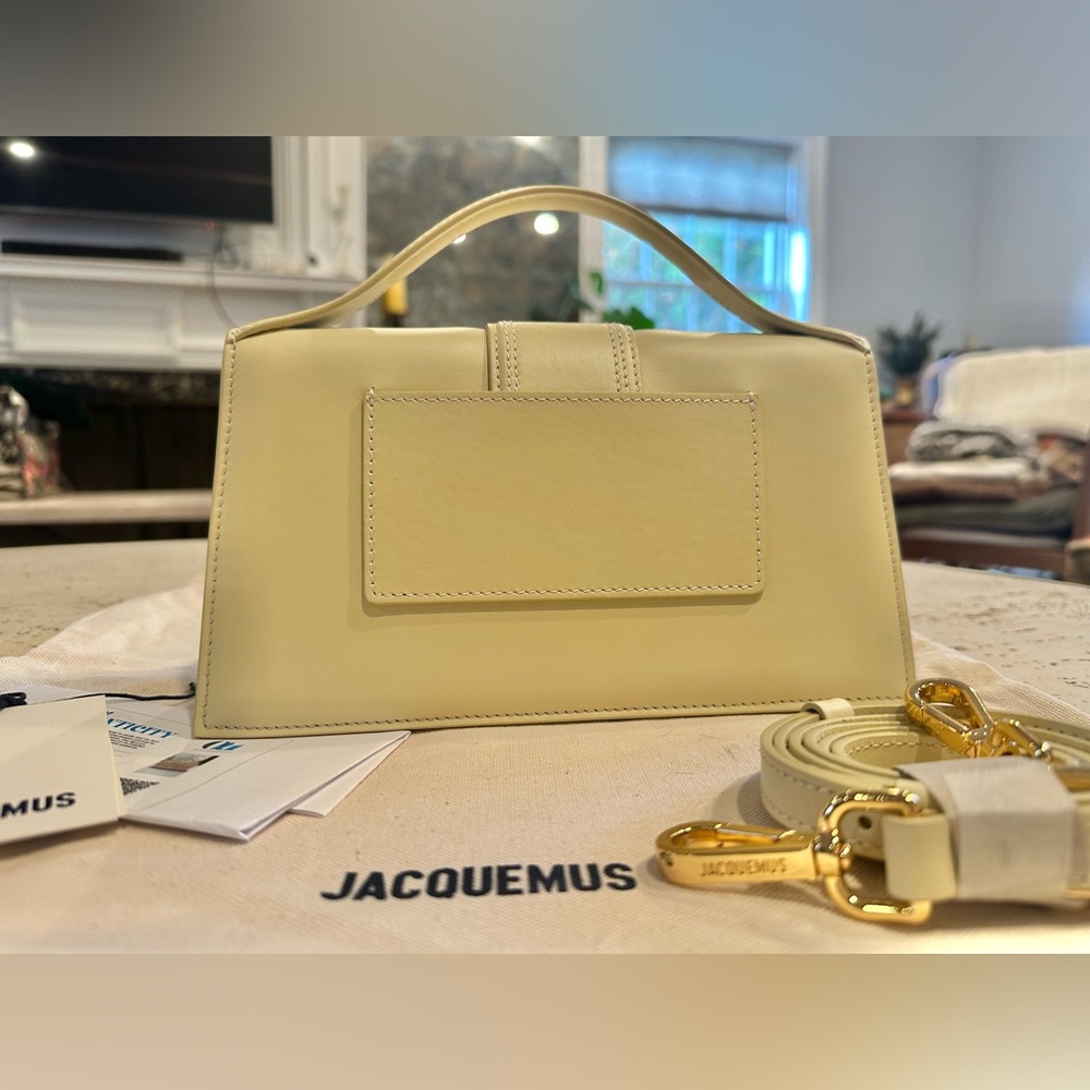NWT + COA Jacquemus Le GRAND Bambino Satchel Ivory w Gold Accents - Picture 7 of 14